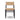 Solid Oak & Twisted Paper Cord Armless Dining Chair in None Distressed Black Ash – front view