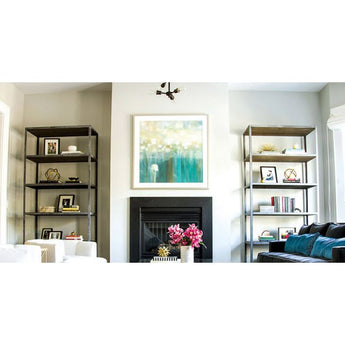 Oly Tall Display Shelf – 6-Tier Iron & Wood Shelving Unit (94” High)