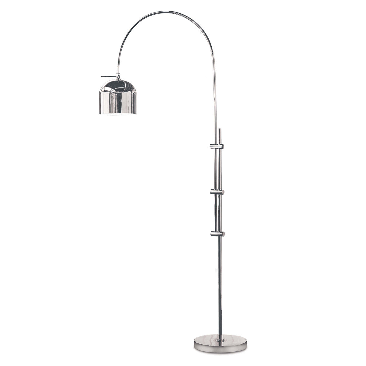 curved silver floor lamp