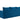 back view of sofa with three seating cushions in blue fabric option