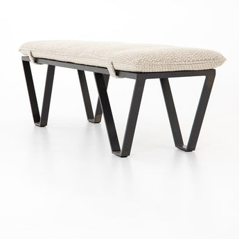 Darrow Bench with Timeless Iron Frame and Performance Fabric
