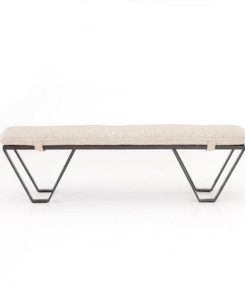 Darrow Bench with Timeless Iron Frame and Performance Fabric