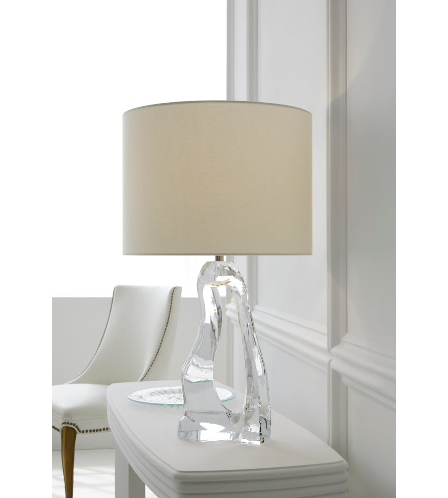 table lamp shown on console table in living space