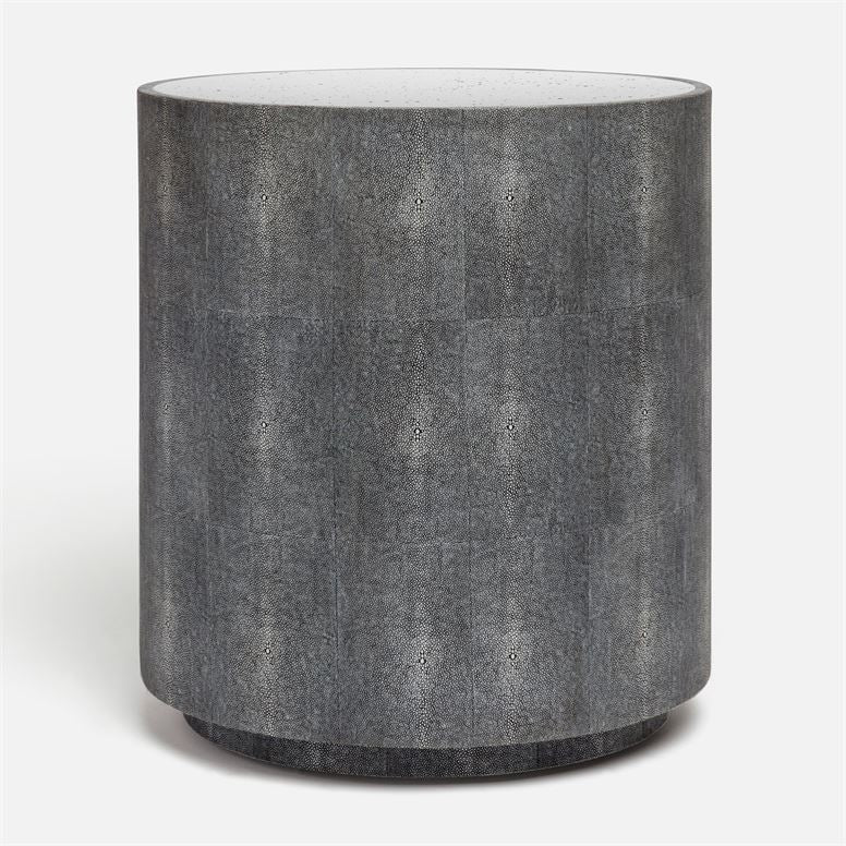 mirror-top side table in color option cool grey