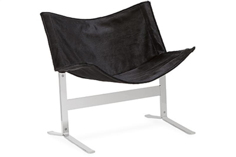 black lounge chair on stainless steel frame