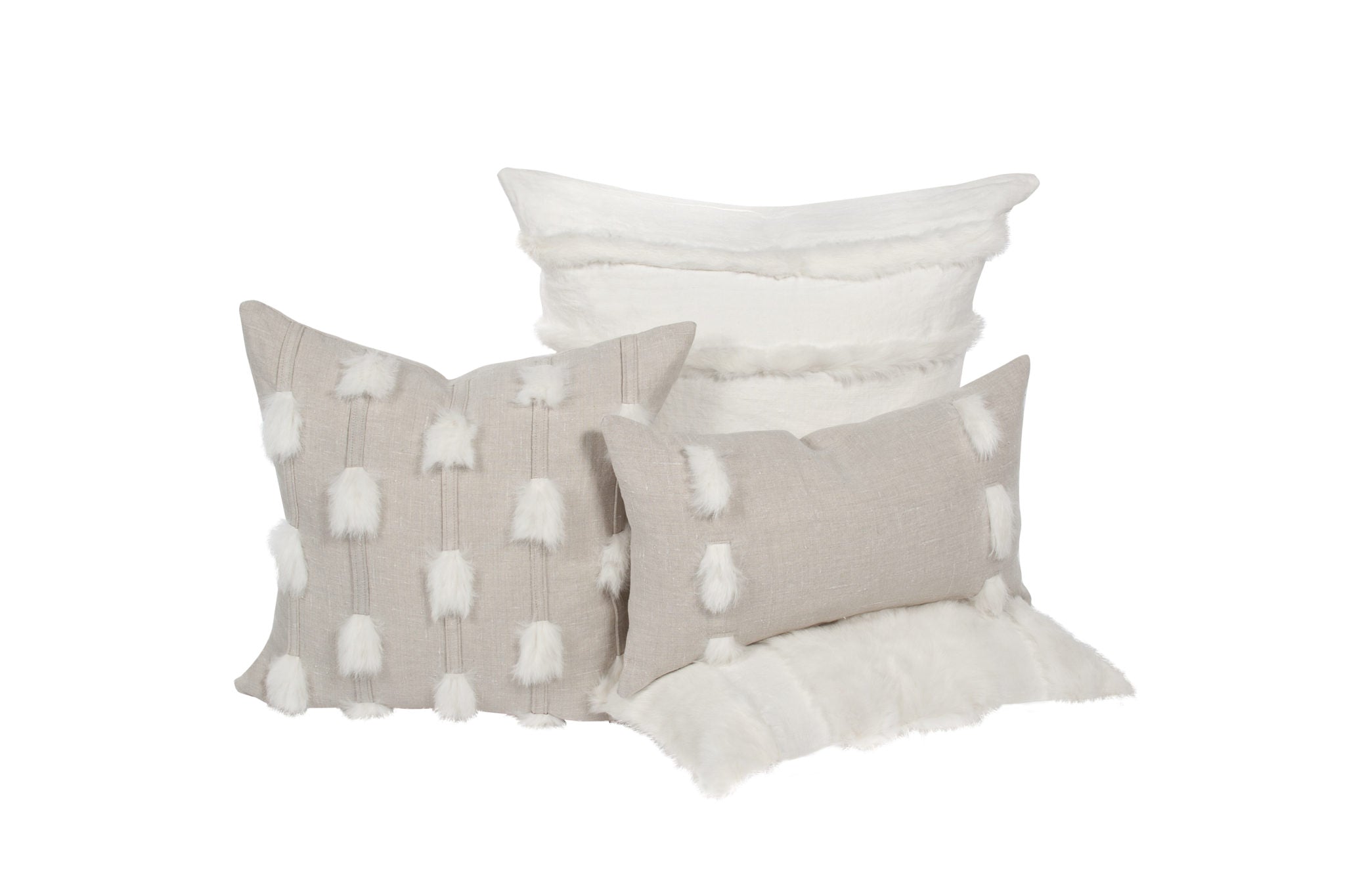 three matching decorative pillows
