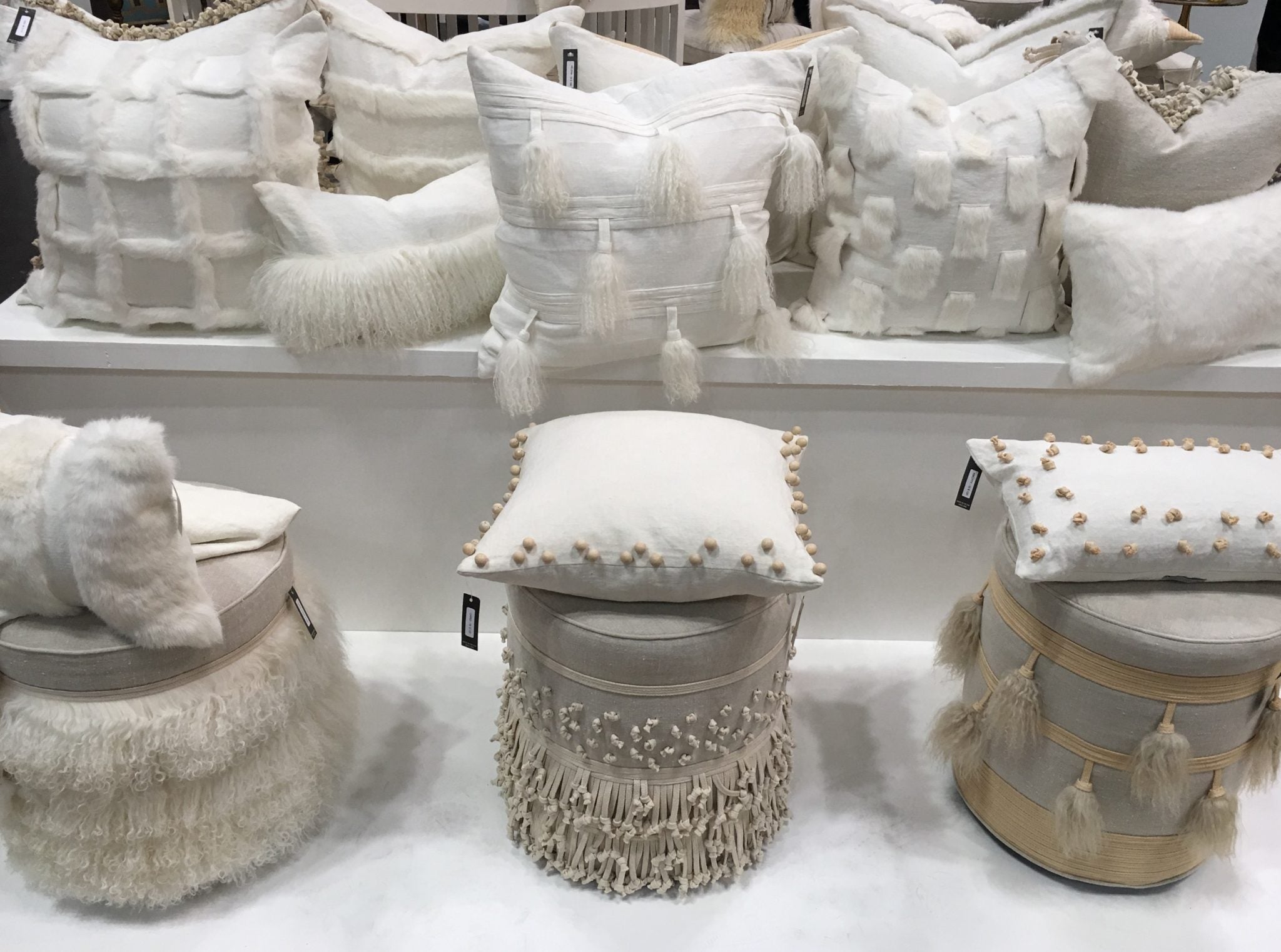 several pillows in store showroom