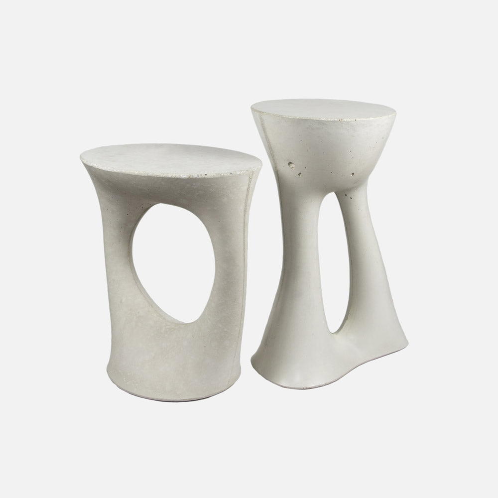 Kreten Concrete Organic Side Tables Group Grey