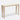 angle view of off-white desk with single drawer