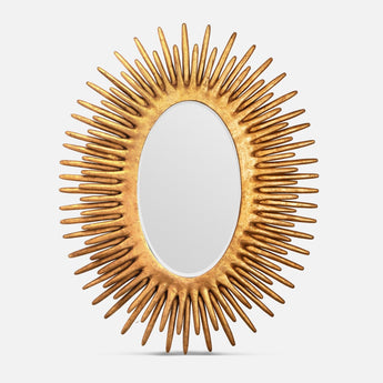 Made Goods Donatella Wooden Sunburst Oval Mirror