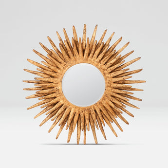 Made Goods Donatella Wooden Sunburst Round Mirror