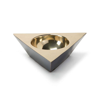 Modern Steel Metal Triangular Polished Dish