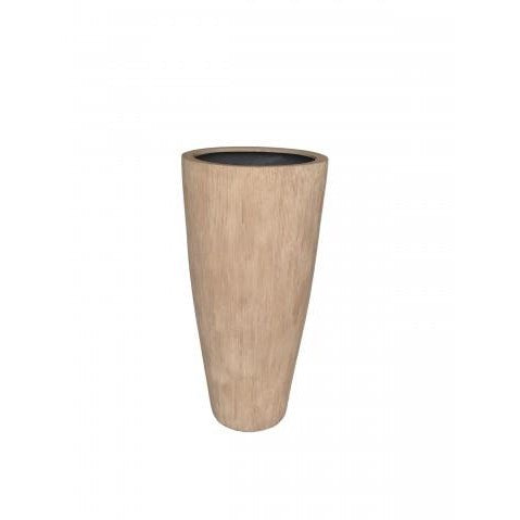 beige conical planter