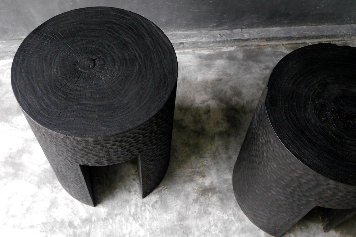 top view of two stools to show seat pattern