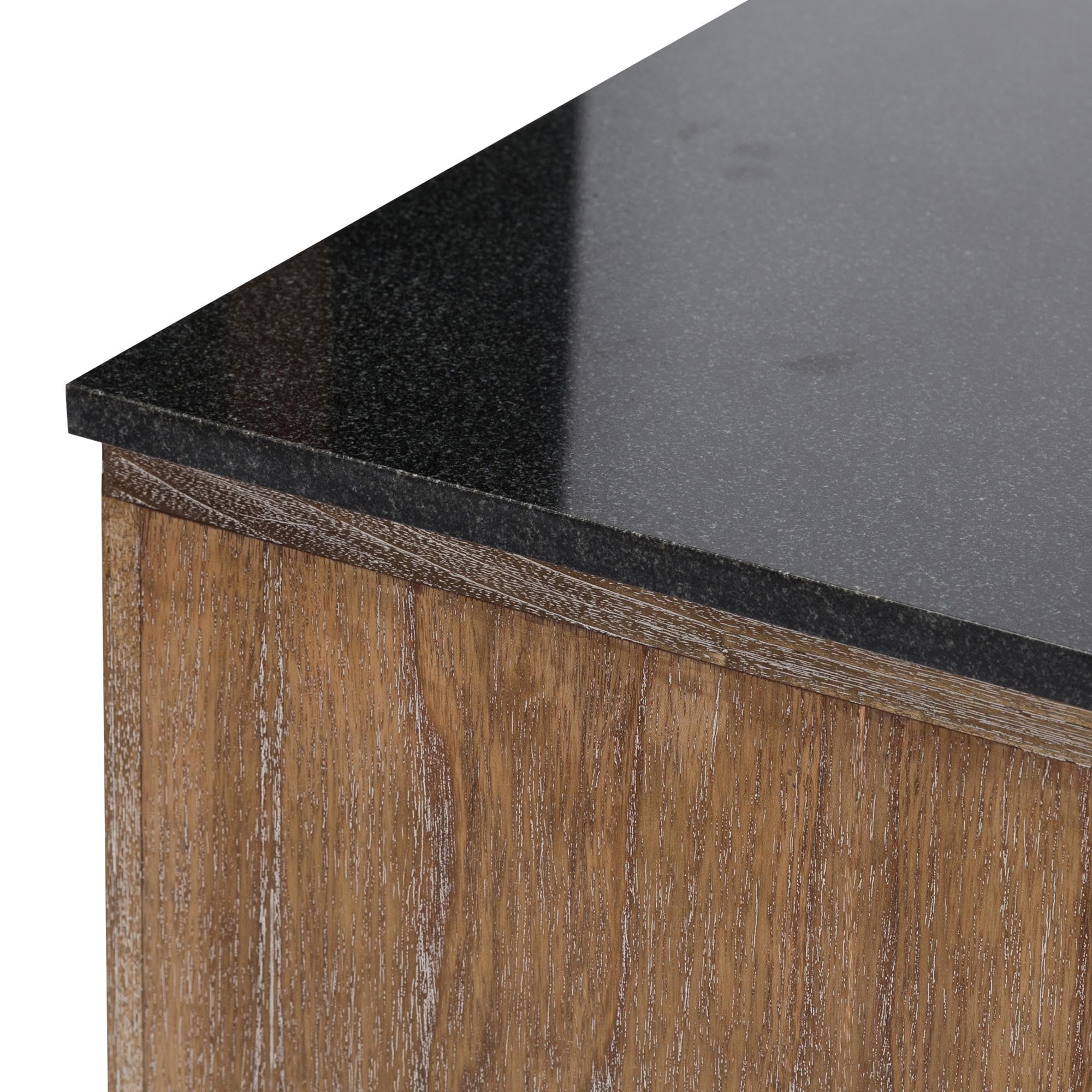 closeup of black granite top