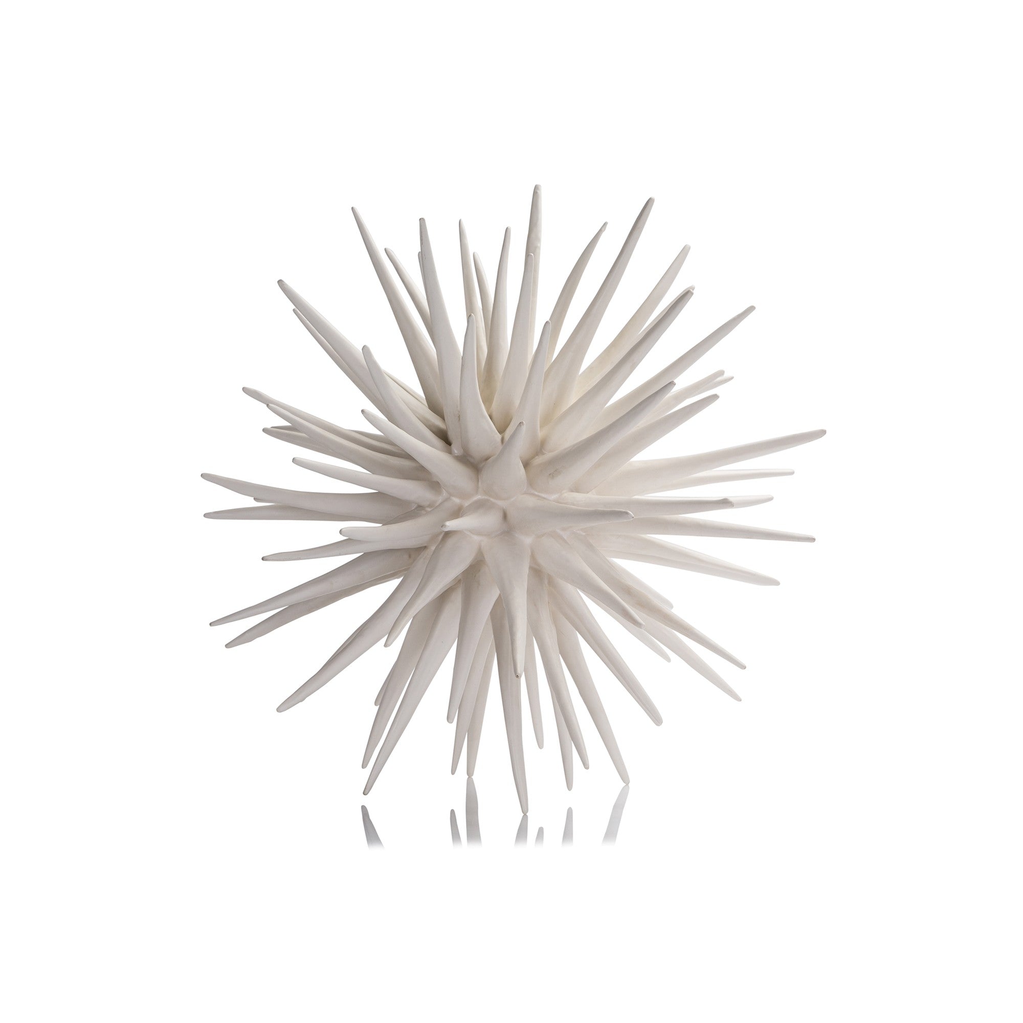 white sea urchin shaped decor in size large