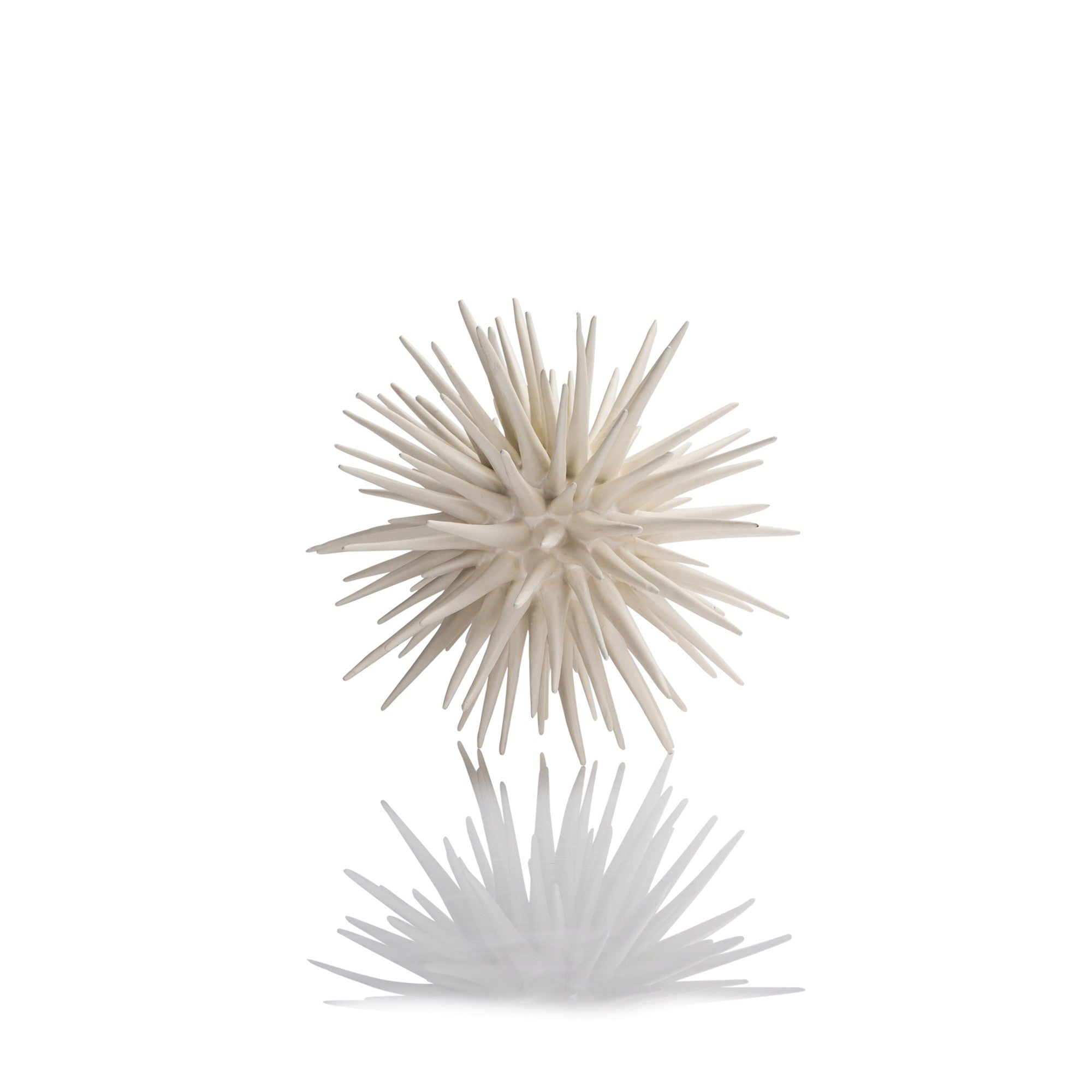 white sea urchin shaped decor in size medium