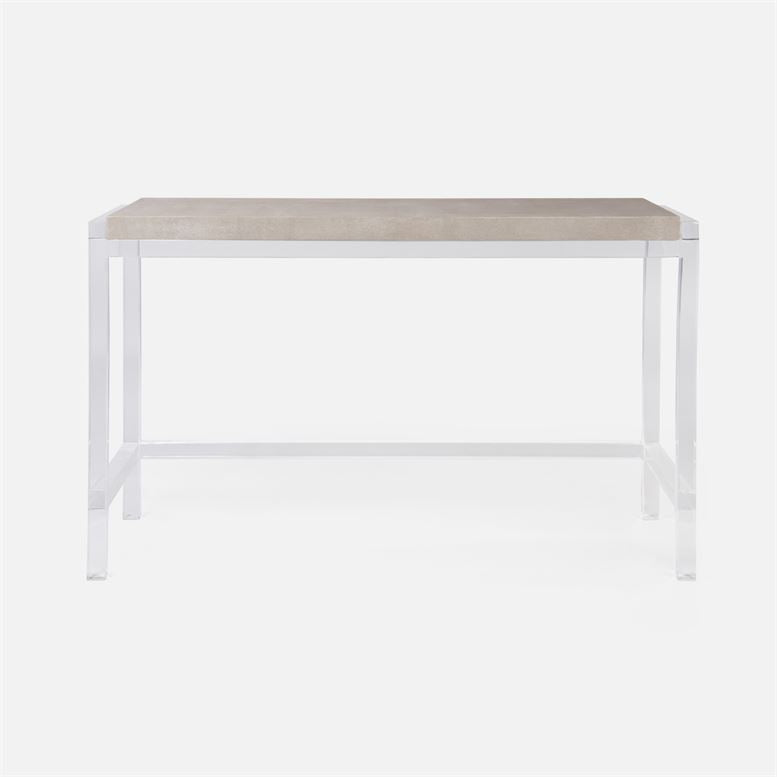 front view of acrylic console table