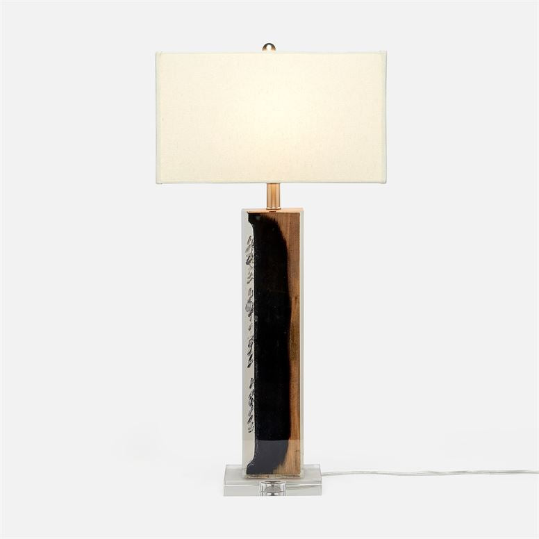 front view of multicolor table lamp in taller height option
