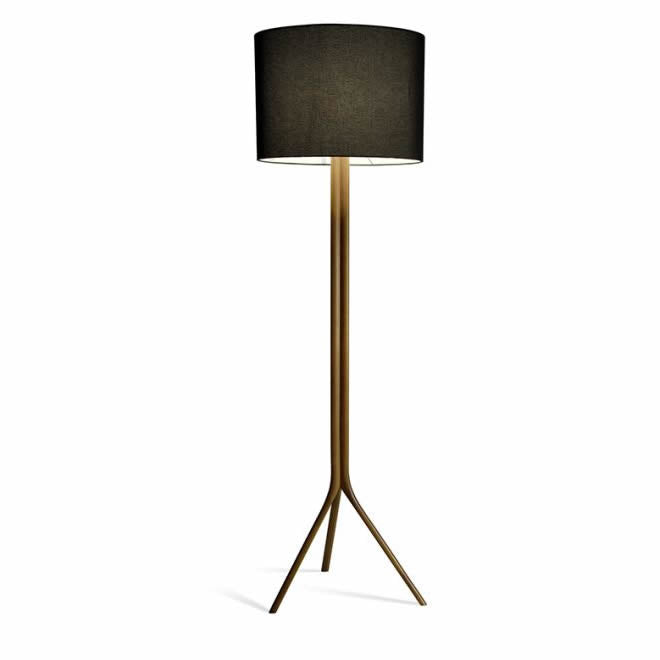 floor lamp with black shade in taller height option