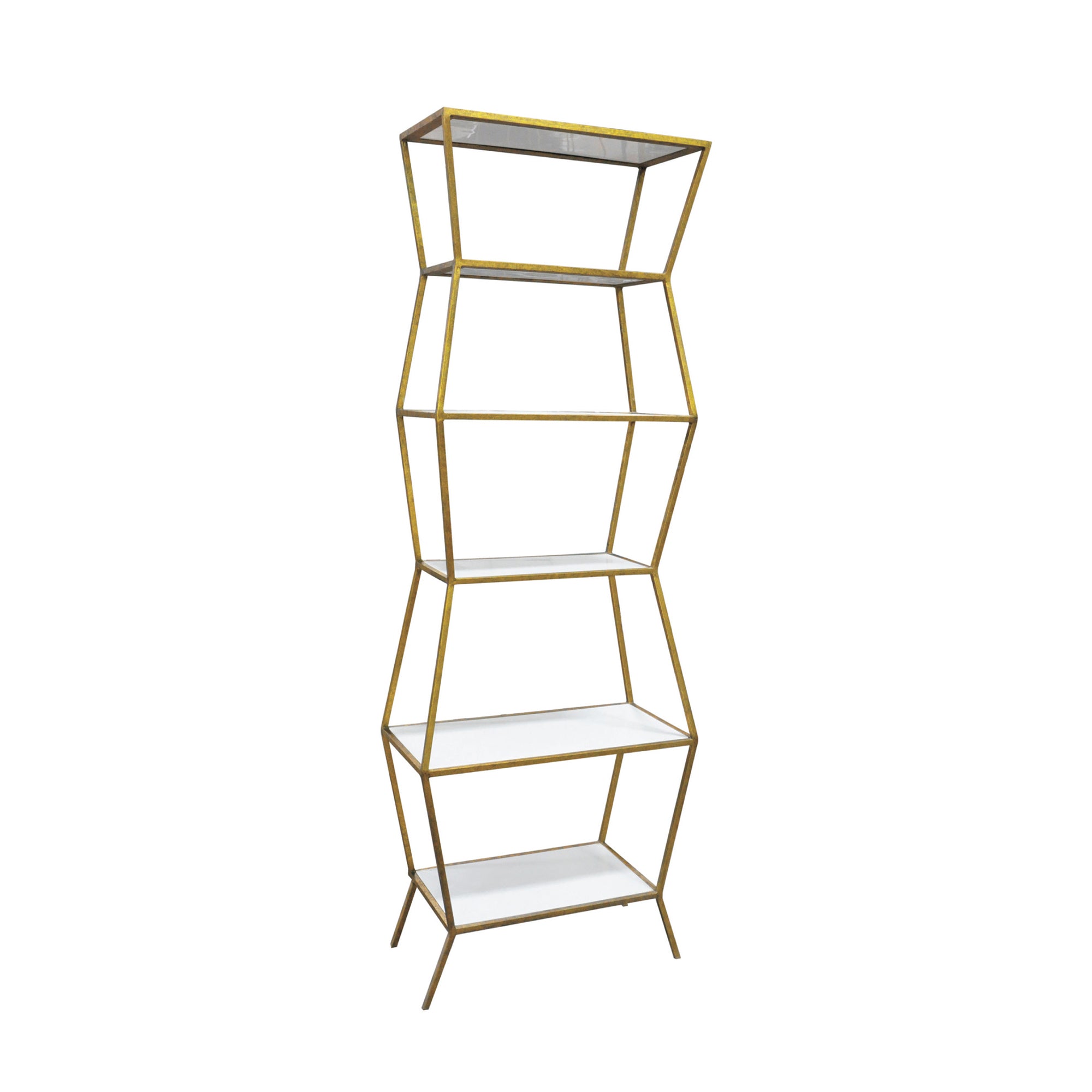 free-standing geometric shelving unit