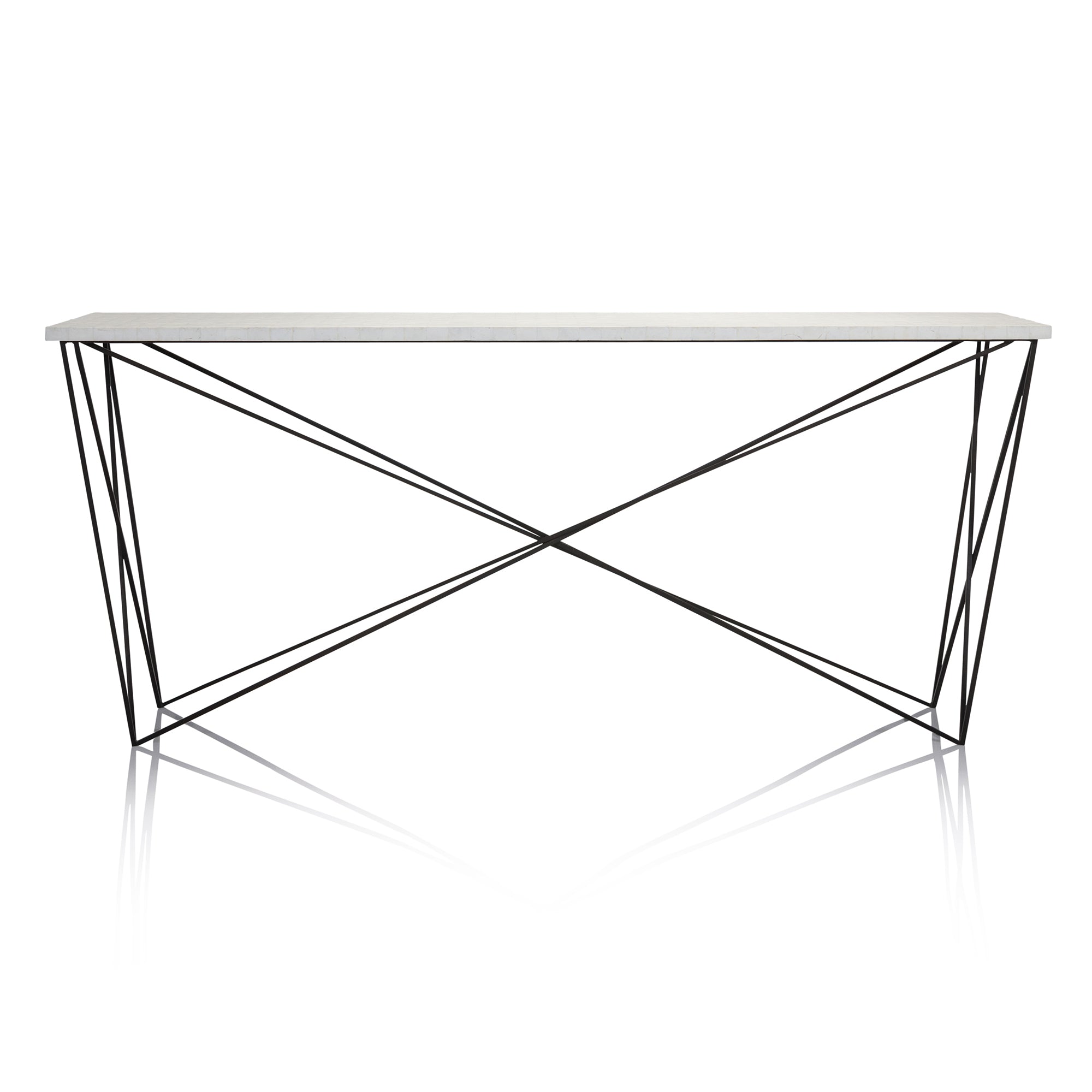 console table shown in white shell color option